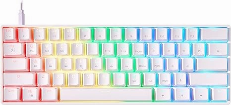 Mizar MZ60 Luna Mechanical Gaming Keyboard | 60% Keyboard 62 Key ANSI US Layout | RGB LED Backlit | Anti Ghosting NKRO | Progammable Macro Keys | Hotswap Gateron Optical Yellow Switches | Black