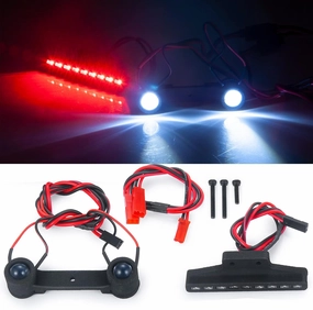 MOHERO RC Car Body Red & White Head & Tail Light Set Front & Rear LED Light Compatible with 1/16 Mini E-RVEO #71076-3 RC Off Road Upgrade Parts