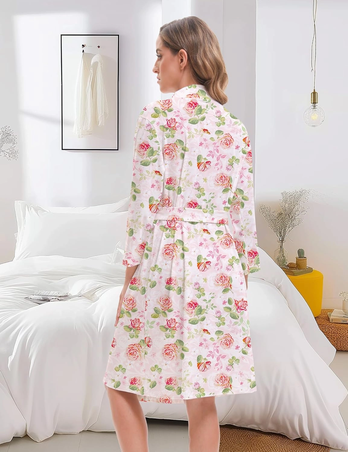 MORFORU Maternity Robe and Baby Swaddle Blanket Set, Mommy Delivery Robe Baby Blanket Hairband Hat Hairtie Hospital Bag