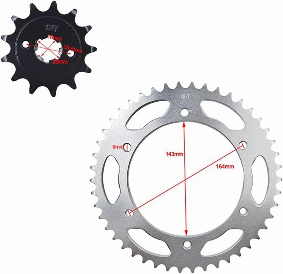 Motorcycle Parts 13T 14T 15T 46T Motorcycle Chain 520 Rear Front Sprocket Kit for HYOSUNG GT250R GT250I Sport Naked EFI for 690 Supermoto(13T)