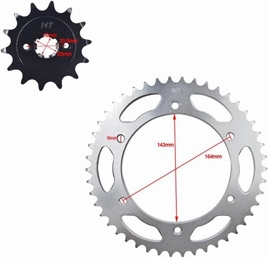 Motorcycle Parts 13T 14T 15T 46T Motorcycle Chain 520 Rear Front Sprocket Kit for HYOSUNG GT250R GT250I Sport Naked EFI for 690 Supermoto(13T)