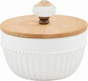 Mud Pie Door Knob Tidbit Set, 2 3/4" x 5" dia, WHITE