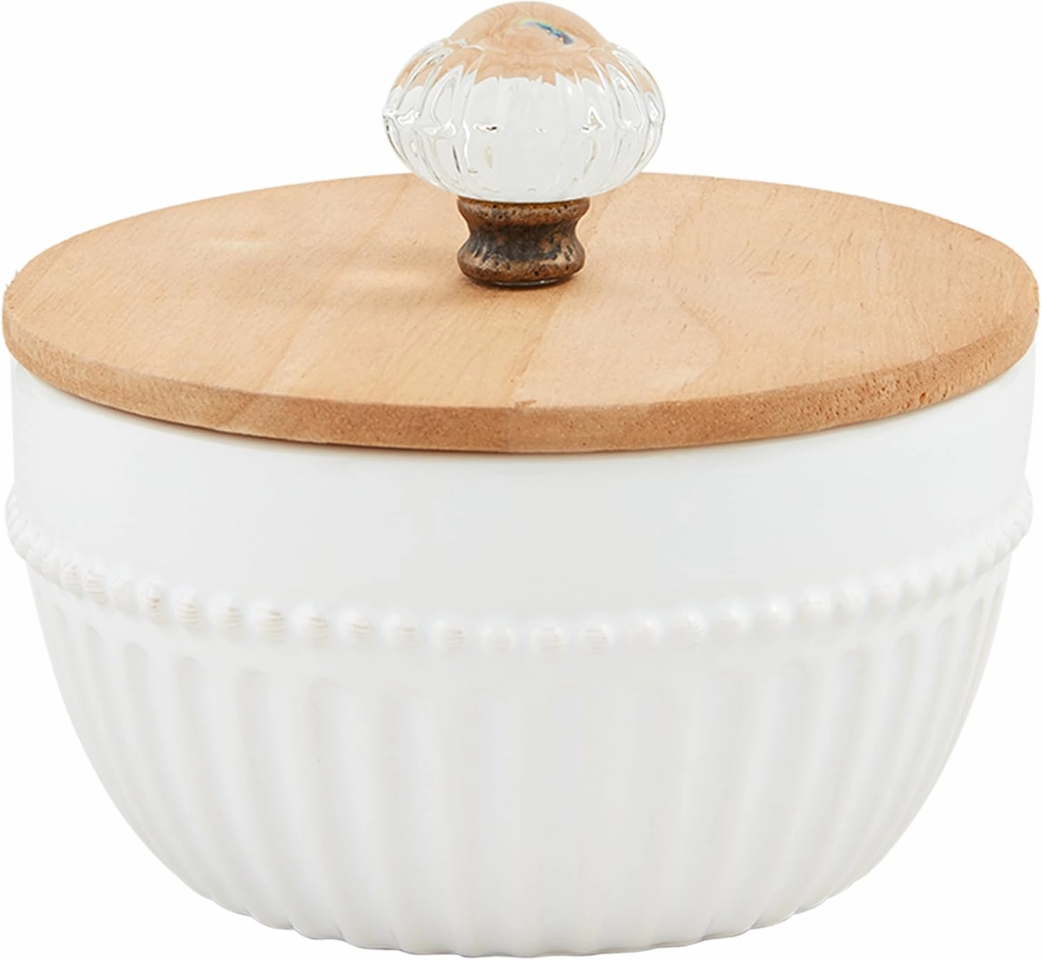 Mud Pie Door Knob Tidbit Set, 2 3/4" x 5" dia, WHITE
