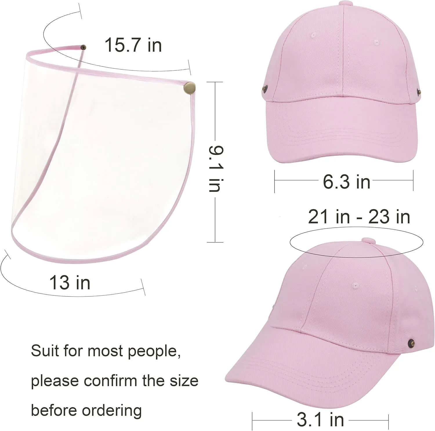 Muryobao Men Women Summer Face Shield Baseball Hat UV Protection Outdoor Fishing Detachable Sun Visor Cap