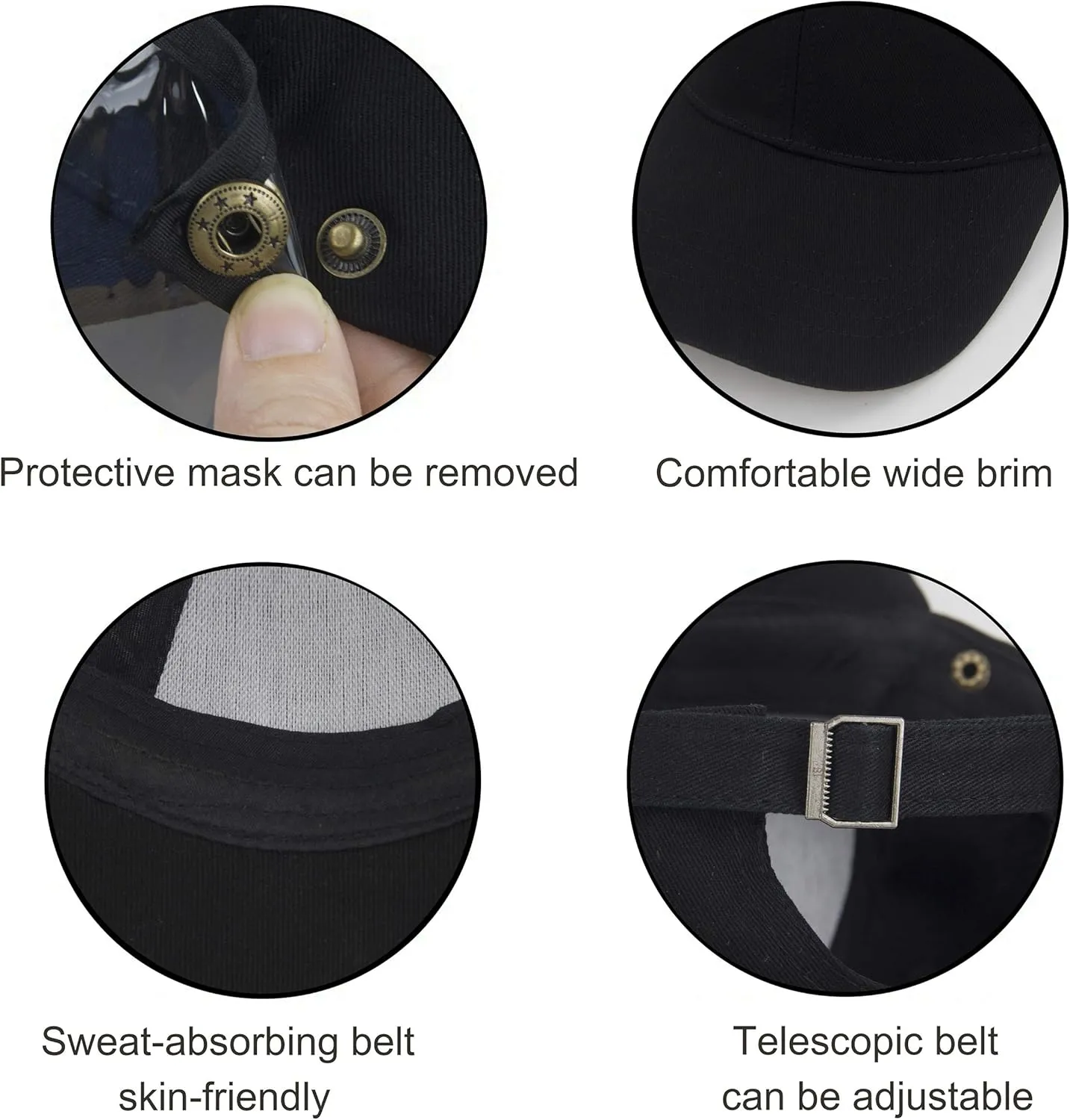 Muryobao Men Women Summer Face Shield Baseball Hat UV Protection Outdoor Fishing Detachable Sun Visor Cap