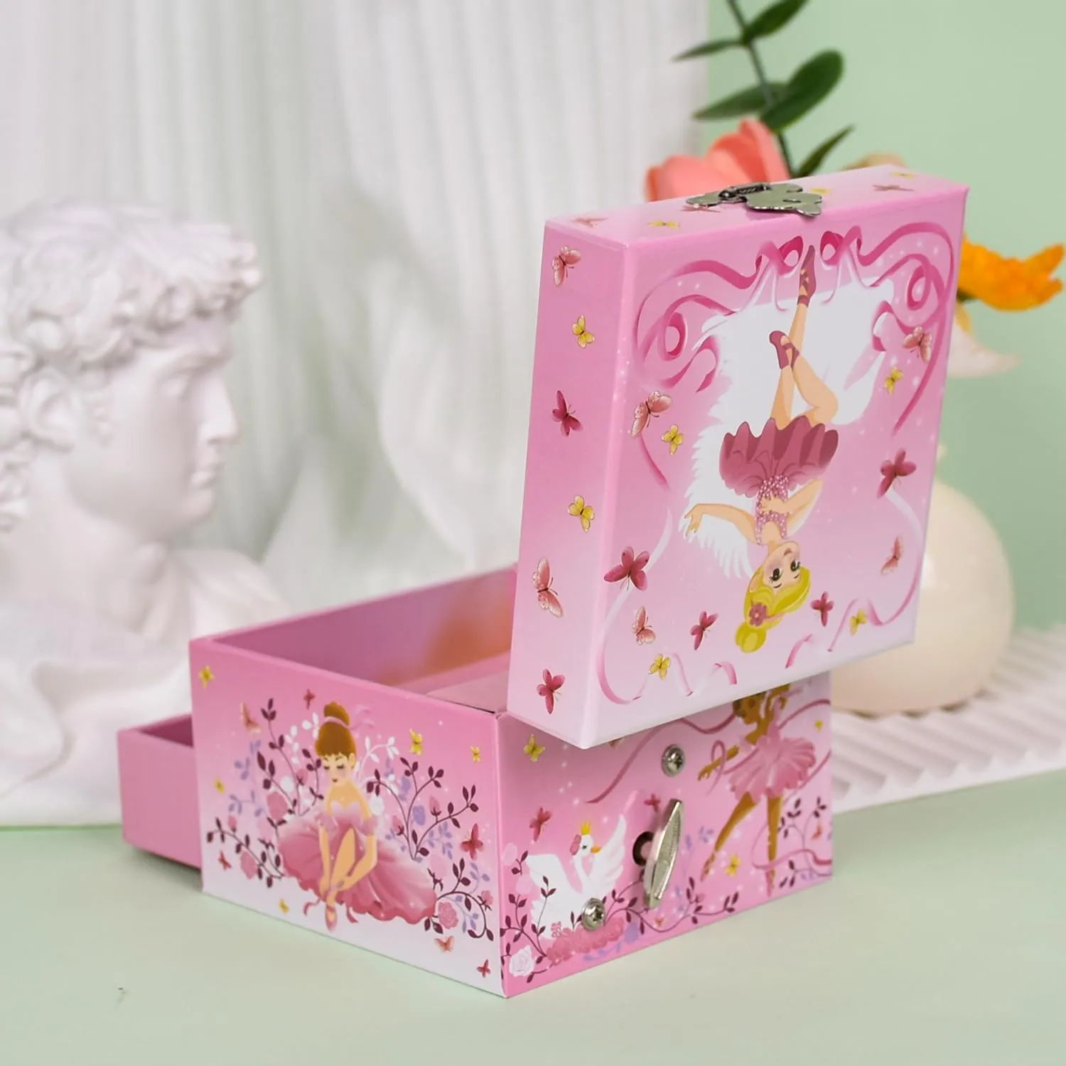 musical jewelry box for girls，dance recital gifts for girls, girls jewelry box, girl birthday gift - Ballet Girl Musical Jewelry Box. (drawer)