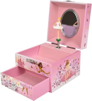 musical jewelry box for girls，dance recital gifts for girls, girls jewelry box, girl birthday gift - Ballet Girl Musical Jewelry Box. (drawer)