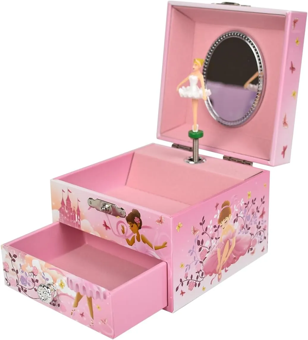 musical jewelry box for girls，dance recital gifts for girls, girls jewelry box, girl birthday gift - Ballet Girl Musical Jewelry Box. (drawer)