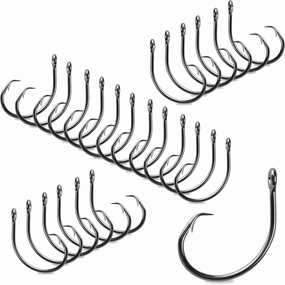 Mustad Demon Perfect Wide Gap Inline Circle Hook, 39948NP-2X Strong Fishing Hooks, Ideal for Saltwater & Freshwater Fishing, Original Patented Design, Black Nickel - Size 8/0-25 Packs