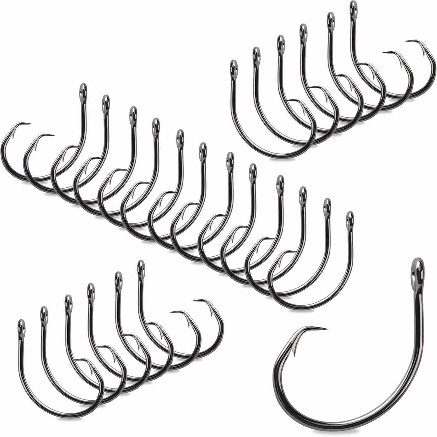 Mustad Demon Perfect Wide Gap Inline Circle Hook, 39948NP-2X Strong Fishing Hooks, Ideal for Saltwater & Freshwater Fishing, Original Patented Design, Black Nickel - Size 8/0-25 Packs