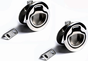 Mxeol Marine Slam Latch Black Flush Pull Slam Latch Round 2" Stainless Steel/Plastic