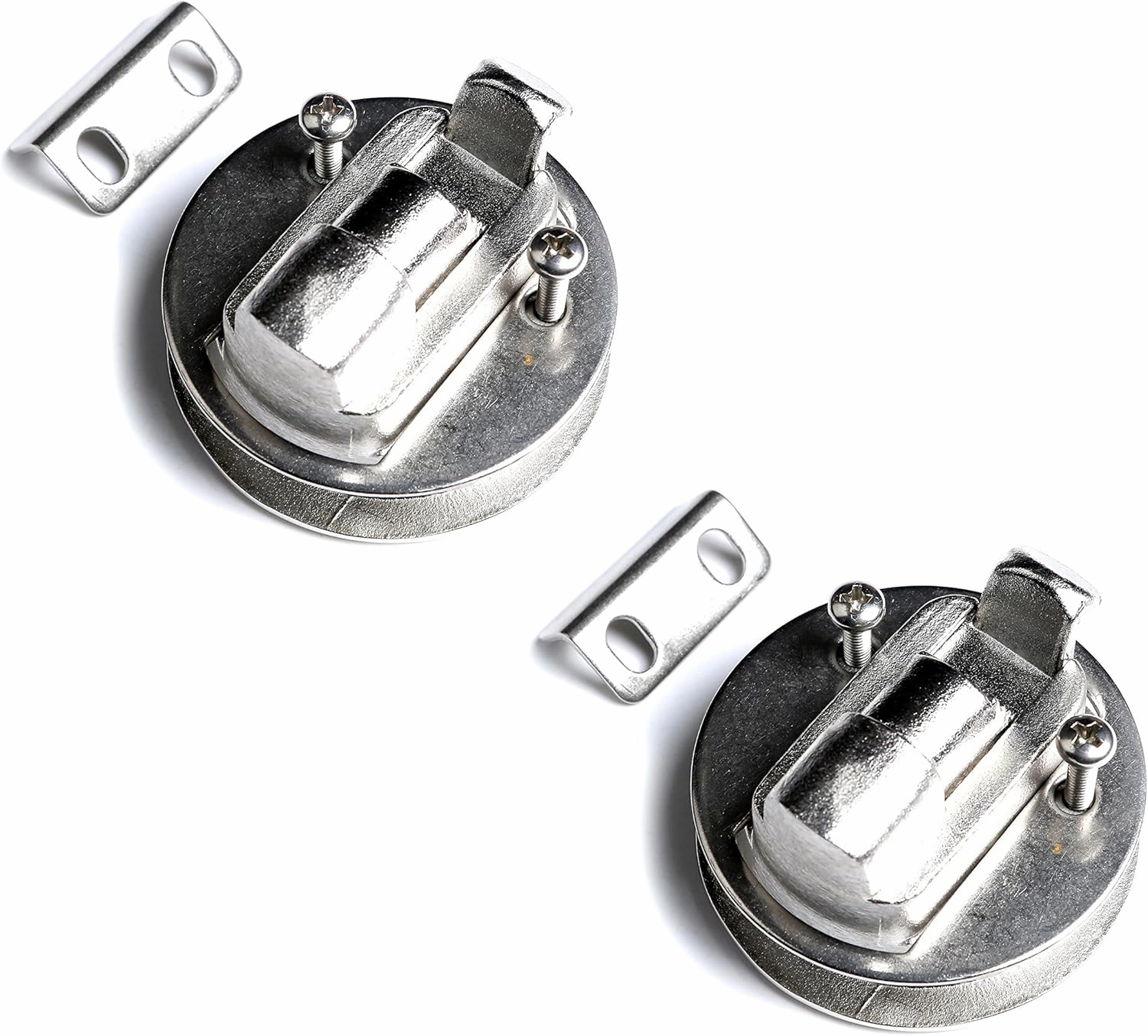 Mxeol Marine Slam Latch Black Flush Pull Slam Latch Round 2" Stainless Steel/Plastic