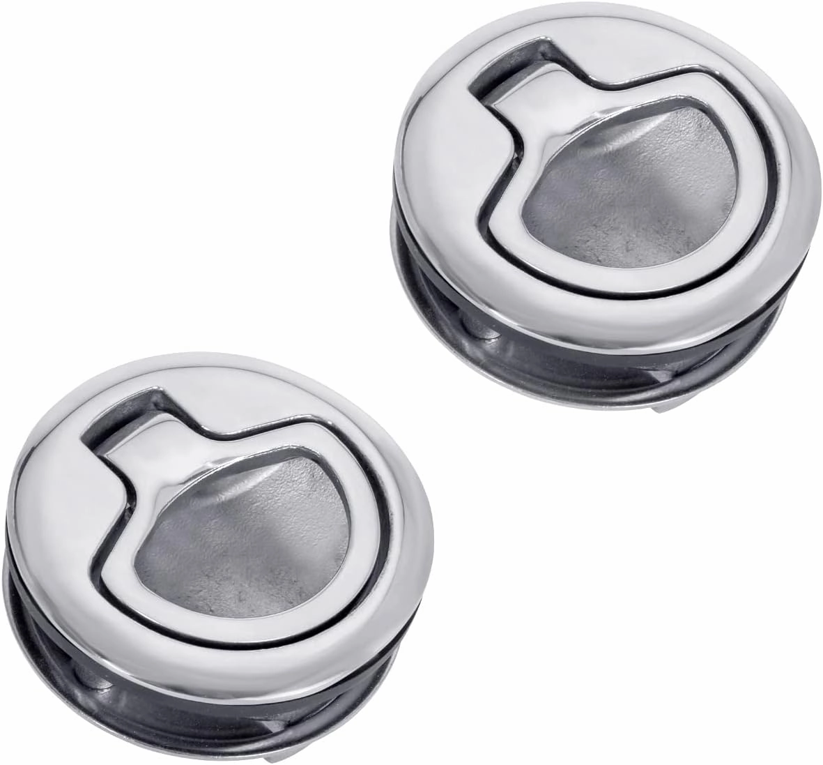 Mxeol Marine Slam Latch Black Flush Pull Slam Latch Round 2" Stainless Steel/Plastic