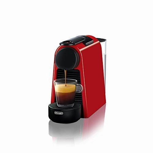 Nespresso Essenza Mini Original Espresso Machine Bundle with Aeroccino Milk Frother by De’Longhi, Red