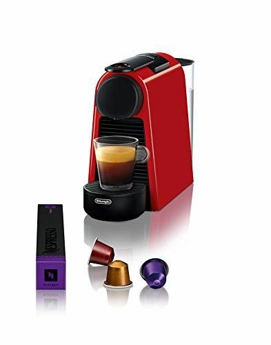 Nespresso Essenza Mini Original Espresso Machine Bundle with Aeroccino Milk Frother by De’Longhi, Red