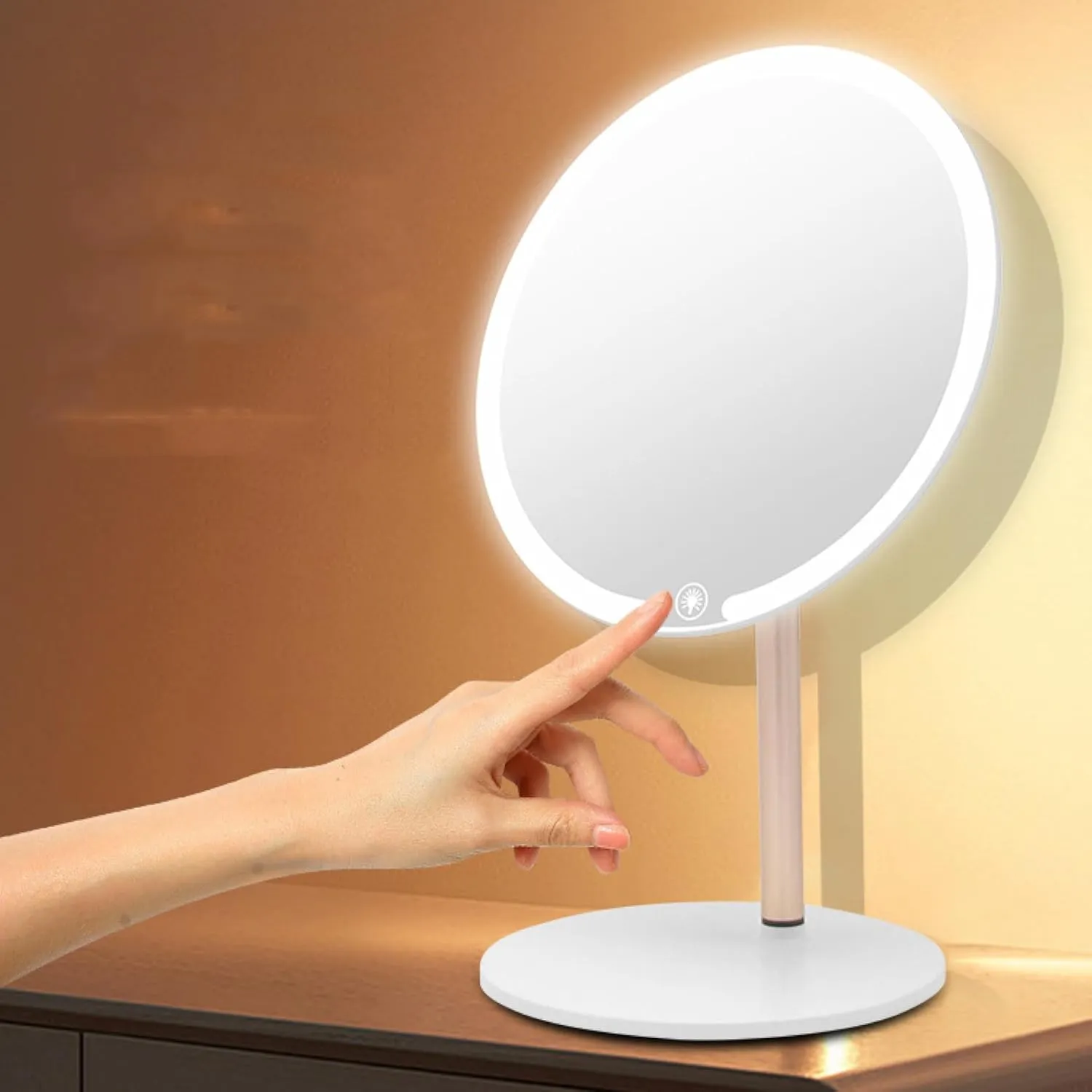 New Makeup Mirror, Desktop Light, Smart Beauty Dressing Table, Portable Folding Mirror with Light