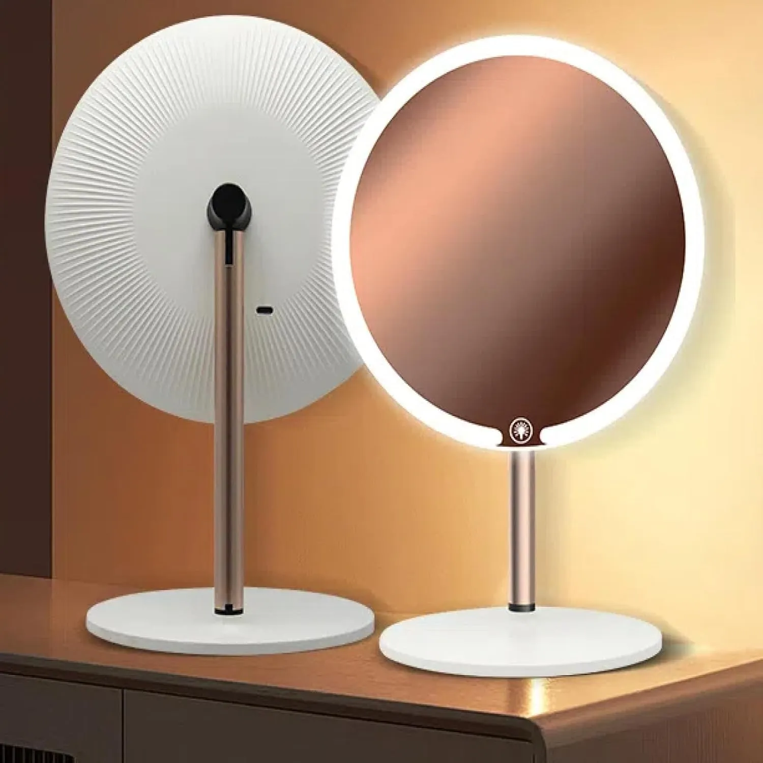 New Makeup Mirror, Desktop Light, Smart Beauty Dressing Table, Portable Folding Mirror with Light