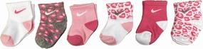 Nike Little Girls Lightweight Ankle Socks 6 Pack (Pink(NN0662-AA7)/White, 2-4)