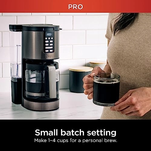 Ninja Programmable XL 14-Cup Coffee Maker PRO, 14-Cup Glass Carafe, Freshness Timer, with Permanent Filter, Black Stainless Steel, DCM201BK