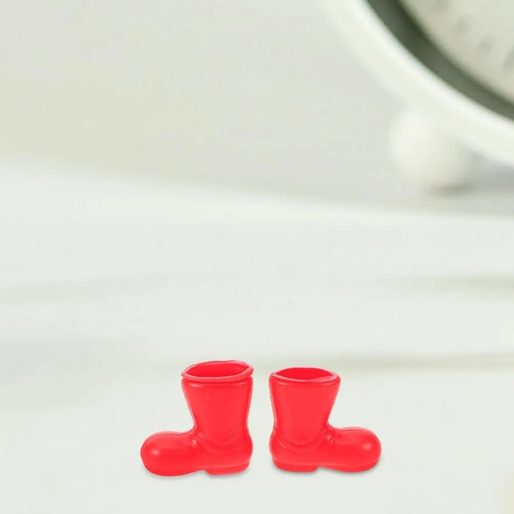 NOLITOY 100pcs Christmas Santa Boots Red Santa Claus Shoes for Craft Projects Holiday Decor Compact Christmas Boots Ornament for Dollhouse and Table Centerpiece