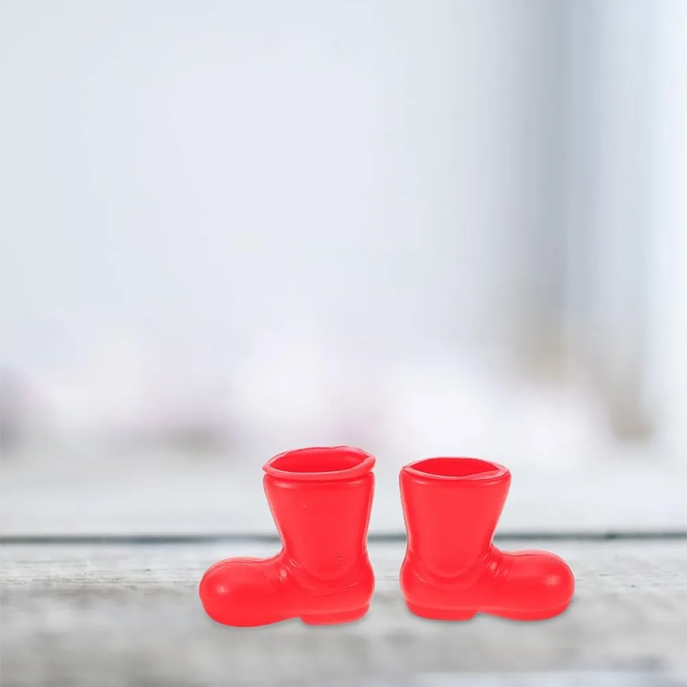 NOLITOY 100pcs Christmas Santa Boots Red Santa Claus Shoes for Craft Projects Holiday Decor Compact Christmas Boots Ornament for Dollhouse and Table Centerpiece
