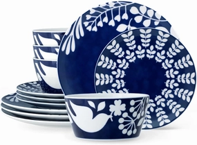 Noritake Bluefjord 12-Piece Dinneware Set, Service for 4