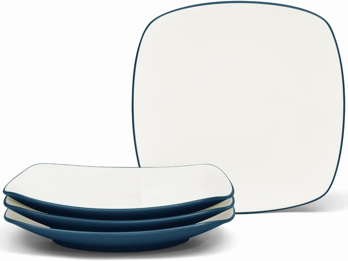 Noritake Colorwave Blue Set of 4 Square Dinner Plates, 10-3/4"
