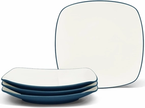 Noritake Colorwave Blue Set of 4 Square Dinner Plates, 10-3/4"