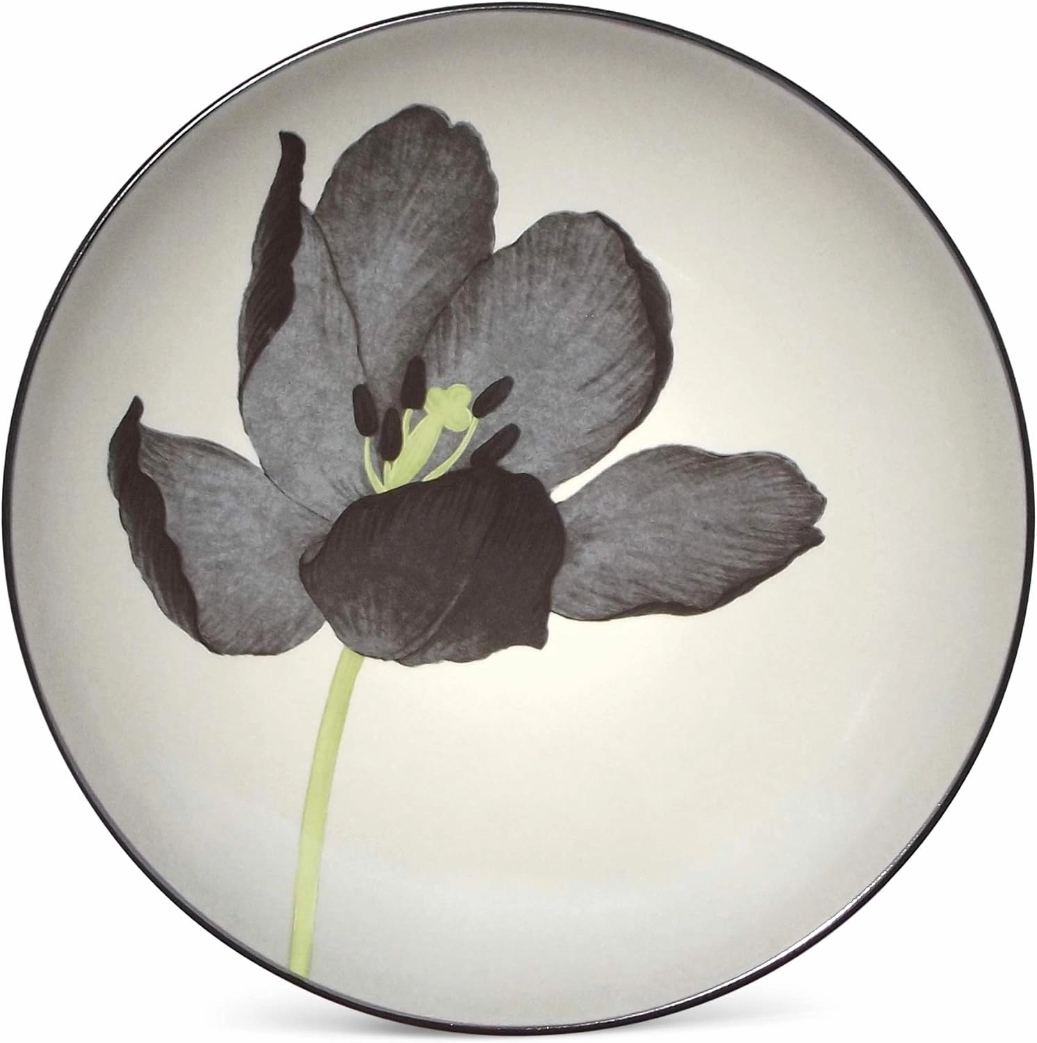 Noritake Colorwave Graphite Floral Set of 4 Accent Plates, 8.25"