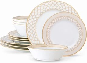 Noritake Eternal Palace Gold 12-Piece Dinnerware Set, Service for 4