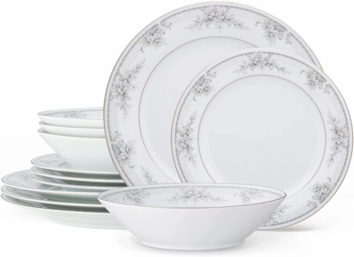 Noritake Sweet Leilani 12-Piece Set in Pink/White
