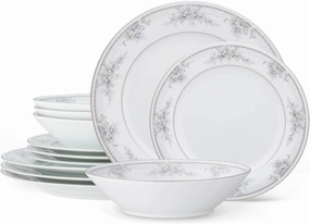 Noritake Sweet Leilani 12-Piece Set in Pink/White
