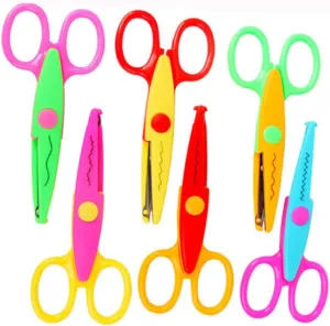 NUOBESTY Children Scissors Bulk Set 6pcs Plastic Safe Cutting Scissors for Boys and Girls Lovely Design Safe for Boys and Girls Artwork