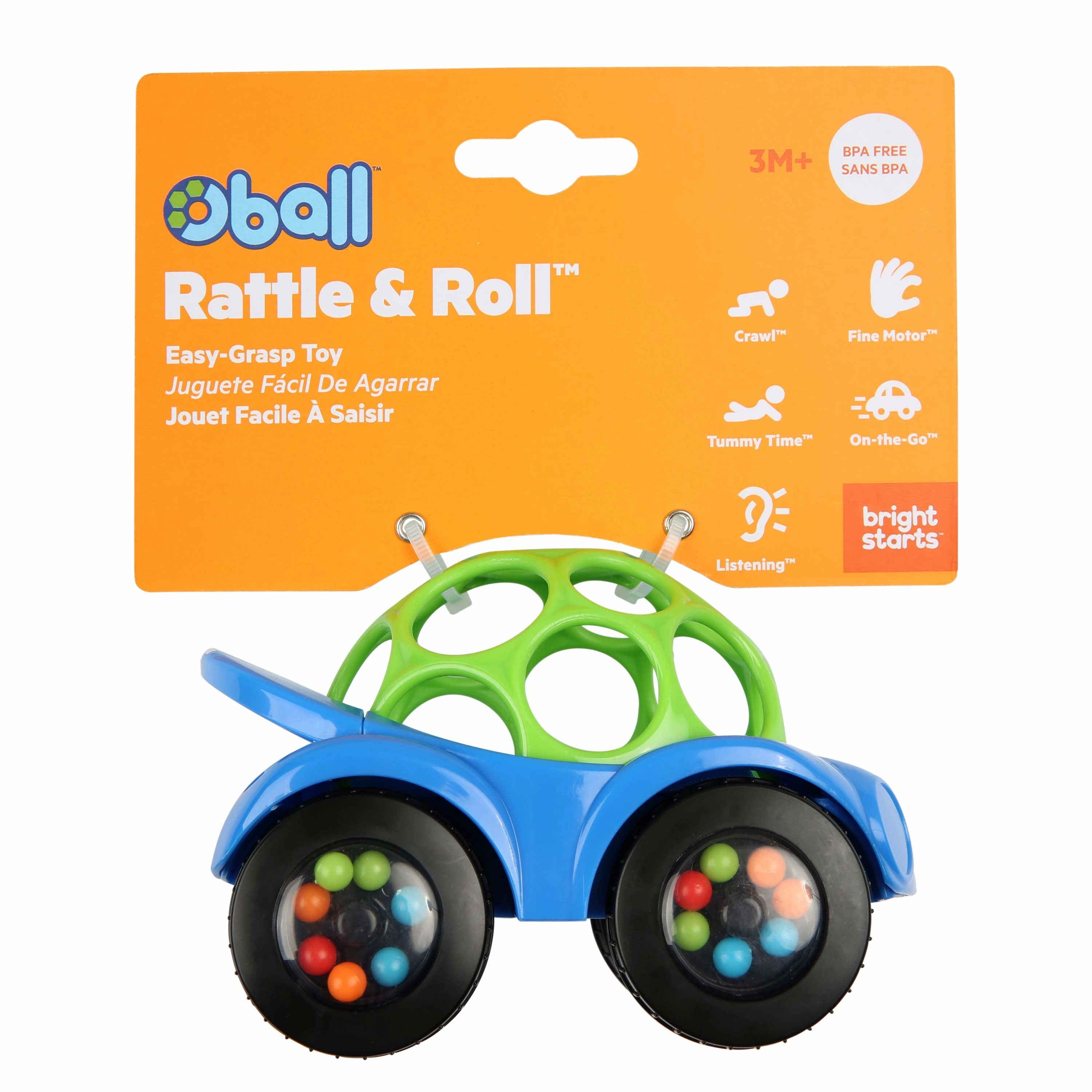 O Ball Rattle & Roll - Blue & Green