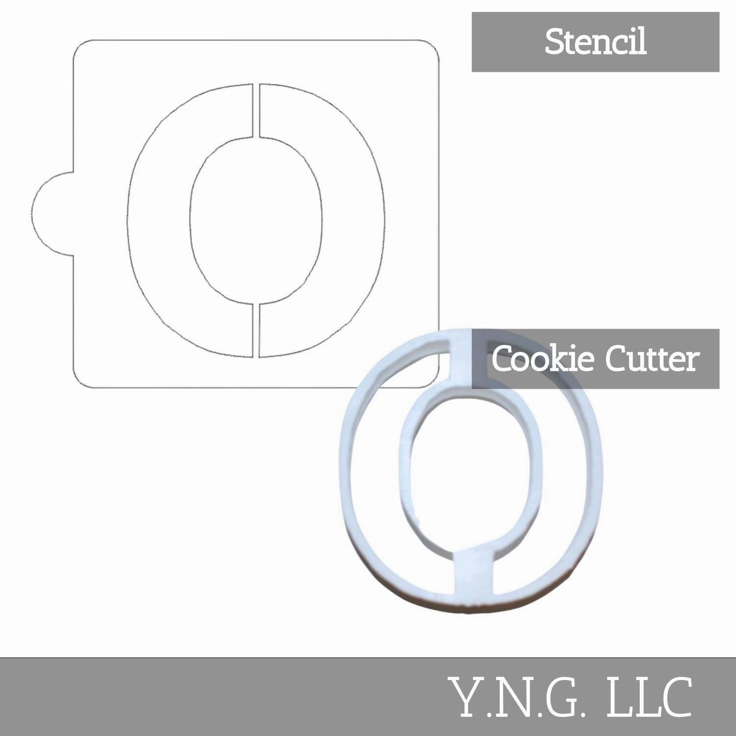 O Letter Alphabet Stencil And Cookie Cutter Set USA Made LSC107O