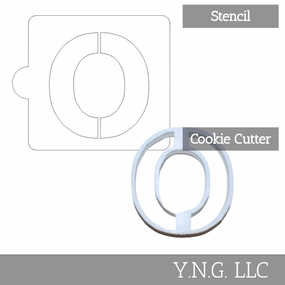 O Letter Alphabet Stencil And Cookie Cutter Set USA Made LSC107O