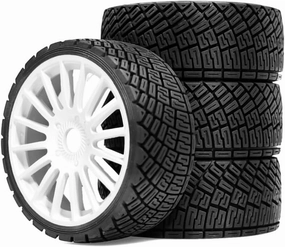 OD:100MM 1/8 General Purpose RC Rally Car Tires On Road Tyres Reinforced Plastic Rims High Speed Tires 17mm HEX for 1/7 1/8 Scale Racing KM WRC C3 Redcat ARRMA HPI VRX WR8 HSP Hobao Kyosho GT2 W213