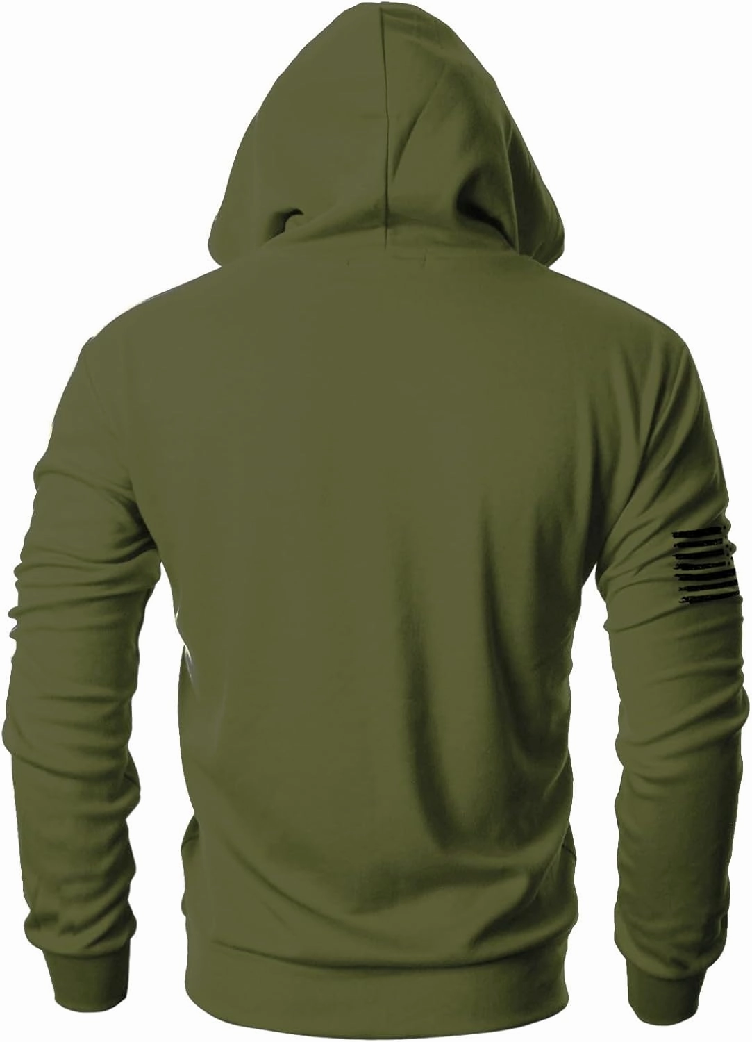 Ohoo Men's Slim Fit American Flag Hoodie Lightweight with Kangaroo Pocket