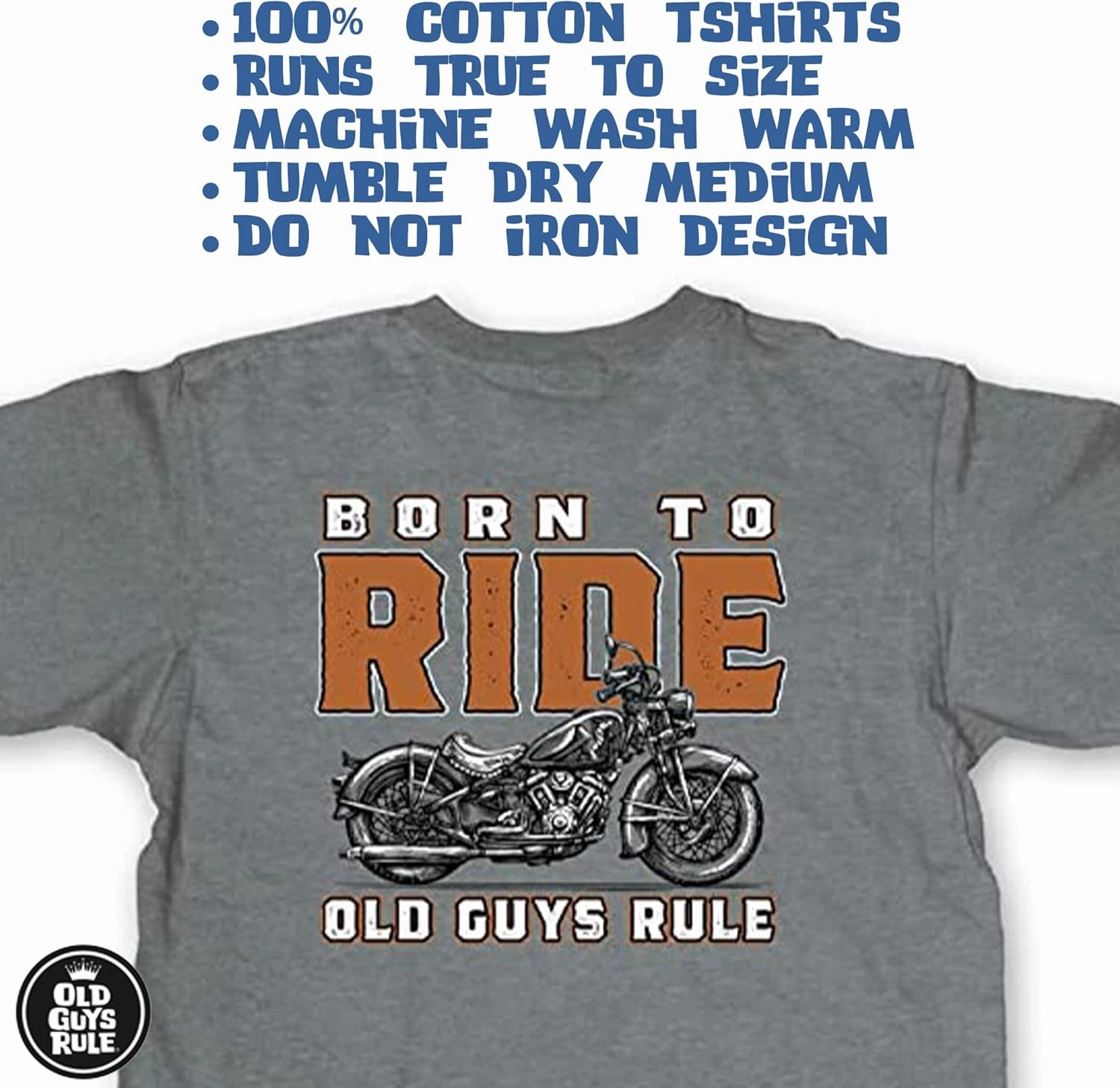 OLD GUYS RULE Men's Graphic T-Shirt, Born to Ride