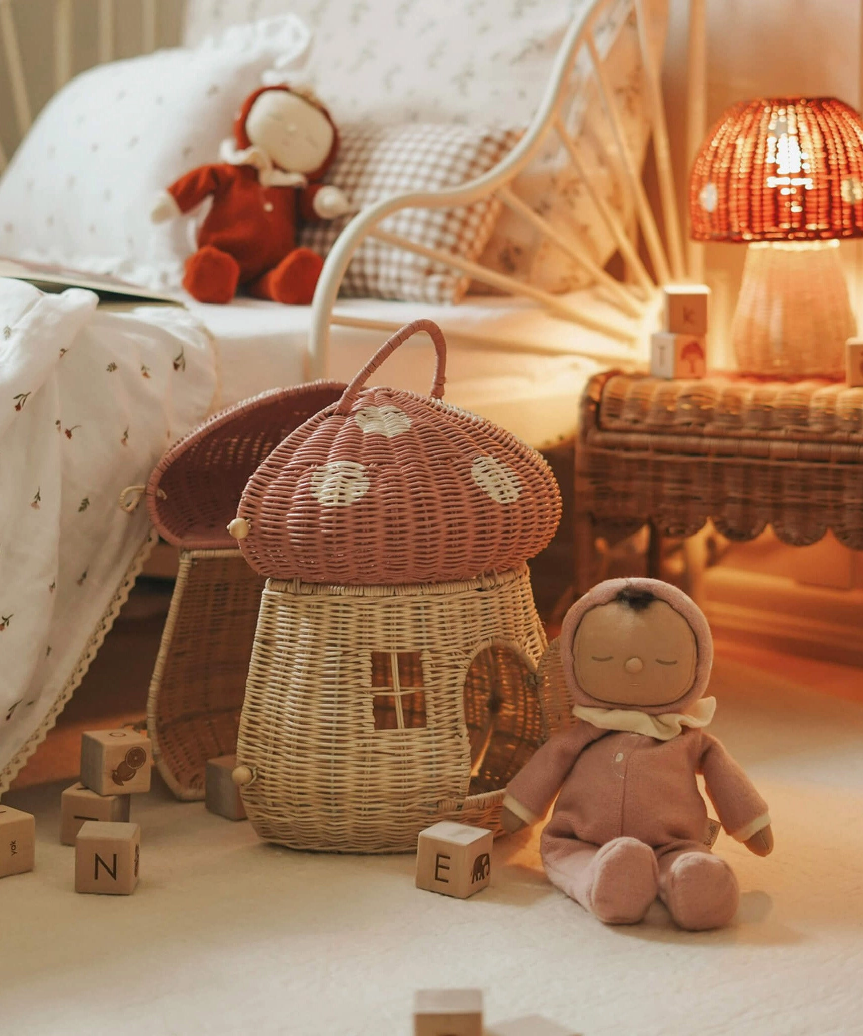 Olli Ella Mushroom Doll's House Basket