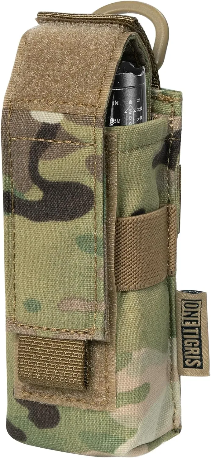 OneTigris Flashlight Holster Flashlight Holder Molle Flashlight Holster Tactical Flashlight Pouch Holder for Belt 1000D Cordura Nylon