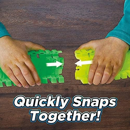 Ontel Magic Tracks 10 Foot Glow In The Dark Bendable Flexible Racetrack with LED Light-Up Race Car, Educational Playset Birthday Gift for Ages 3 