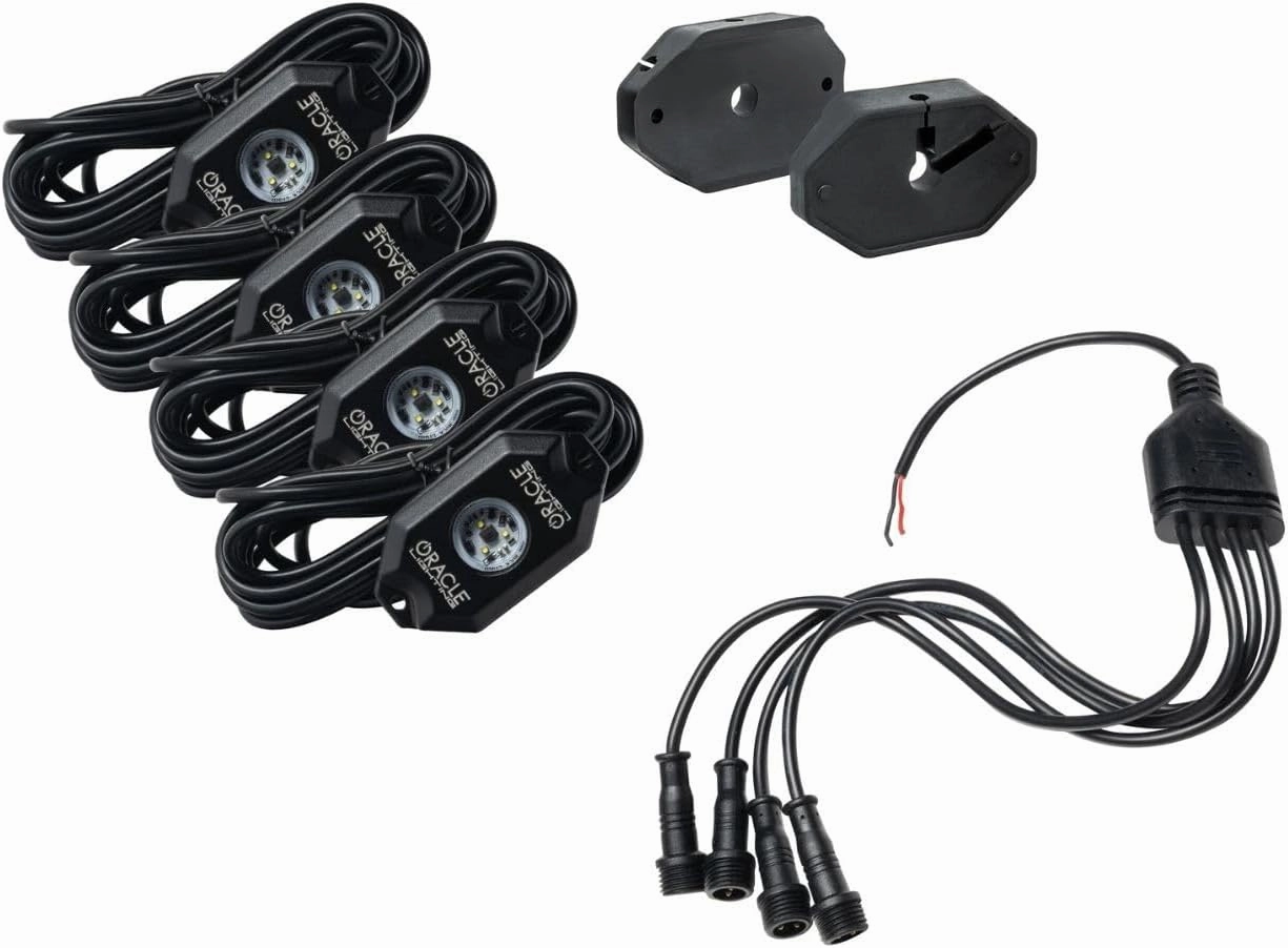 ORACLE Lighting 5875-001 White Underbody Wheel Well Rock Light Kit - 4 Pieces - Features Over 2,400 Lumens, Easy Installation, Durable Bright Lights