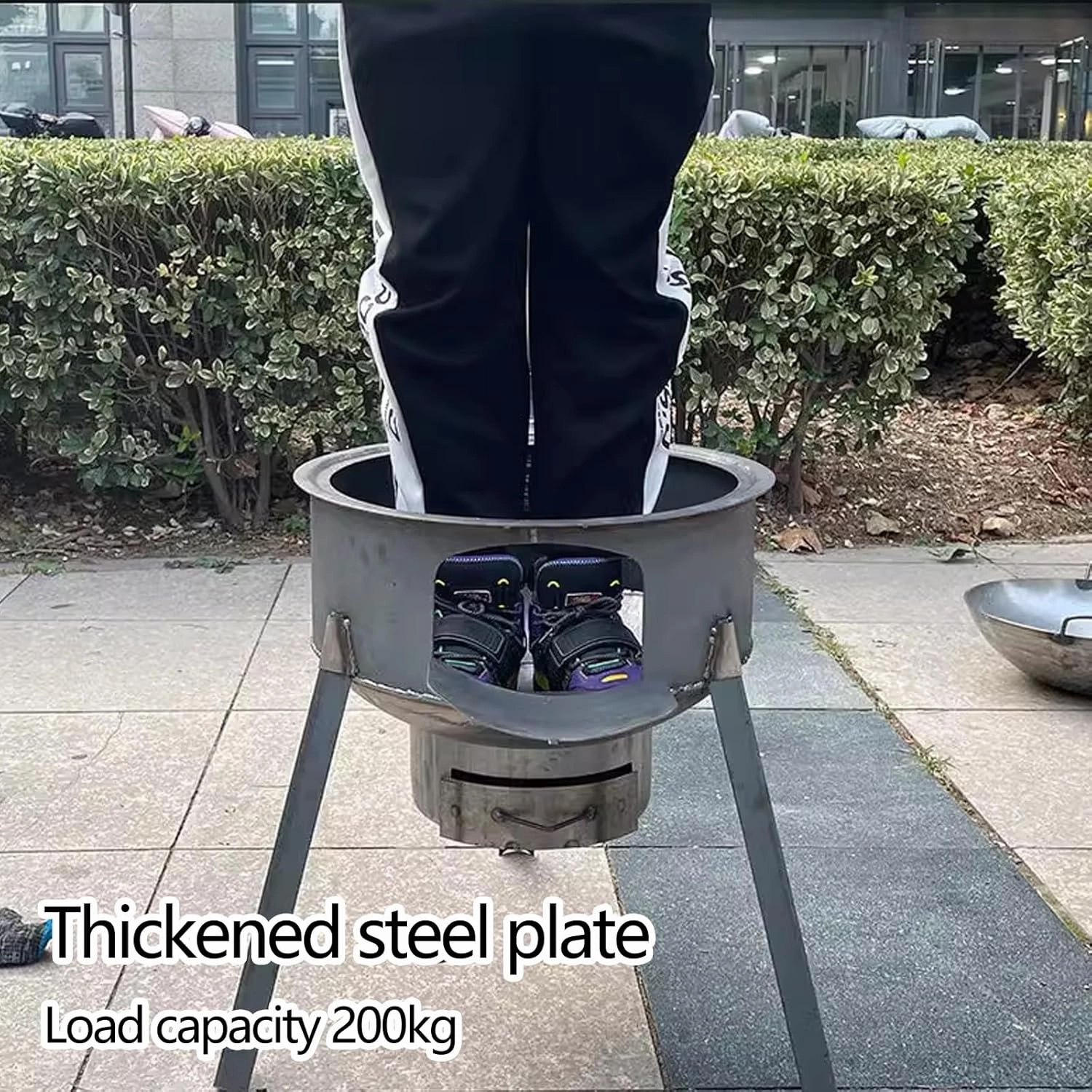 Outdoor Wood Stove Camping, Camping Stove Wood Portable with Chimney Pipe and Ring Load Capacity 200kg, Enlarged Opening for Cooking Camping Tent(63 * 63 * 61cm)