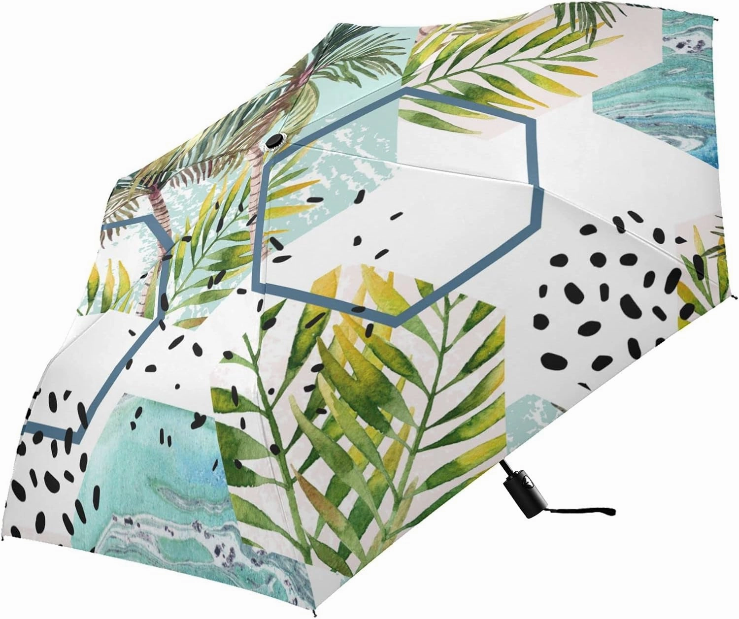 Oyihfvs Automatic Windproof Waterproof Umbrella, Folding Umbrella Reinforced Portable Compact UV Protection Sun rain Auto Open/Close
