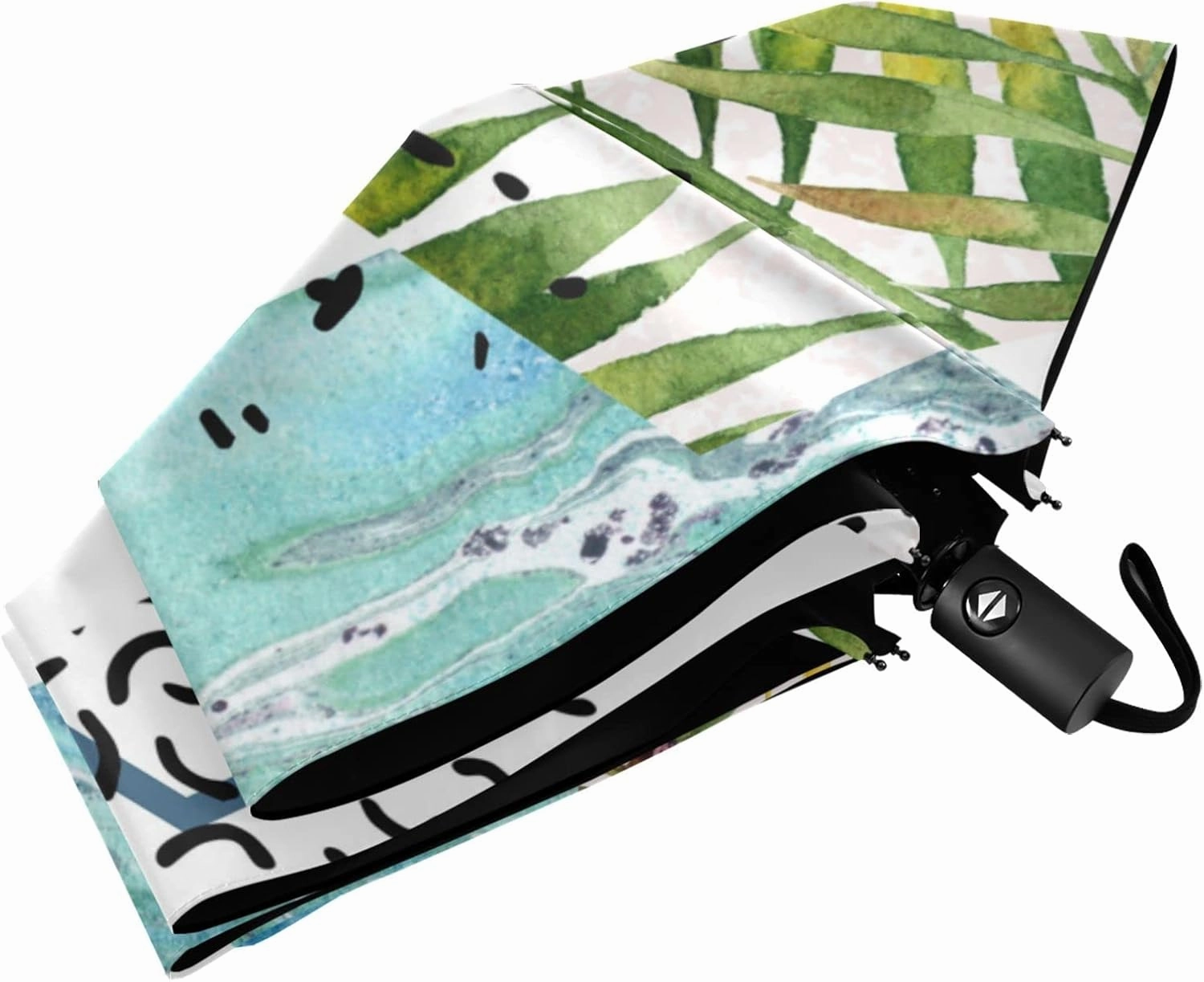 Oyihfvs Automatic Windproof Waterproof Umbrella, Folding Umbrella Reinforced Portable Compact UV Protection Sun rain Auto Open/Close