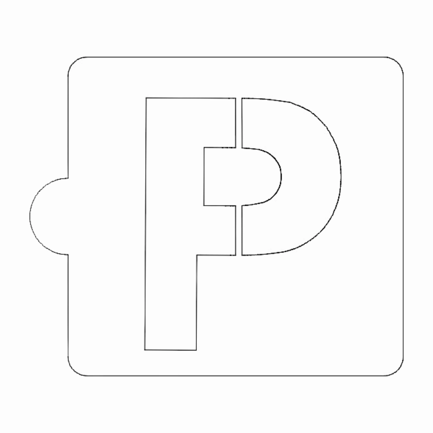 P Letter Alphabet Stencil for Cookies or Cakes USA Made LS107P