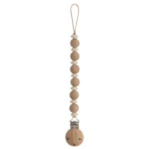 Pacifier Clip - Luna Faux Wood| Mushie