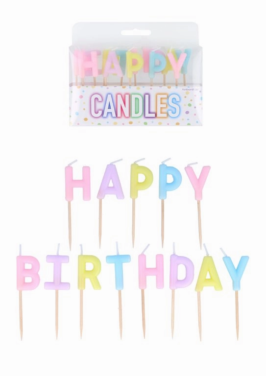 Pastel 'Happy Birthday' Toothpick Candles