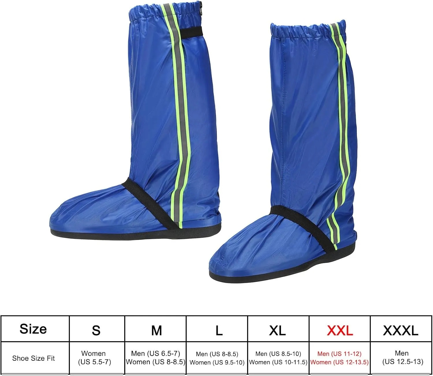 PATIKIL Waterproof Shoe Covers, Reusable Non-slip Zipper Rain Shoe Cover Snow Boot Covers